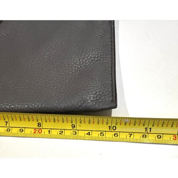 MICHAEL KORS Gray Pebble Leather Wristlet Zip Top - Picture 7 of 9